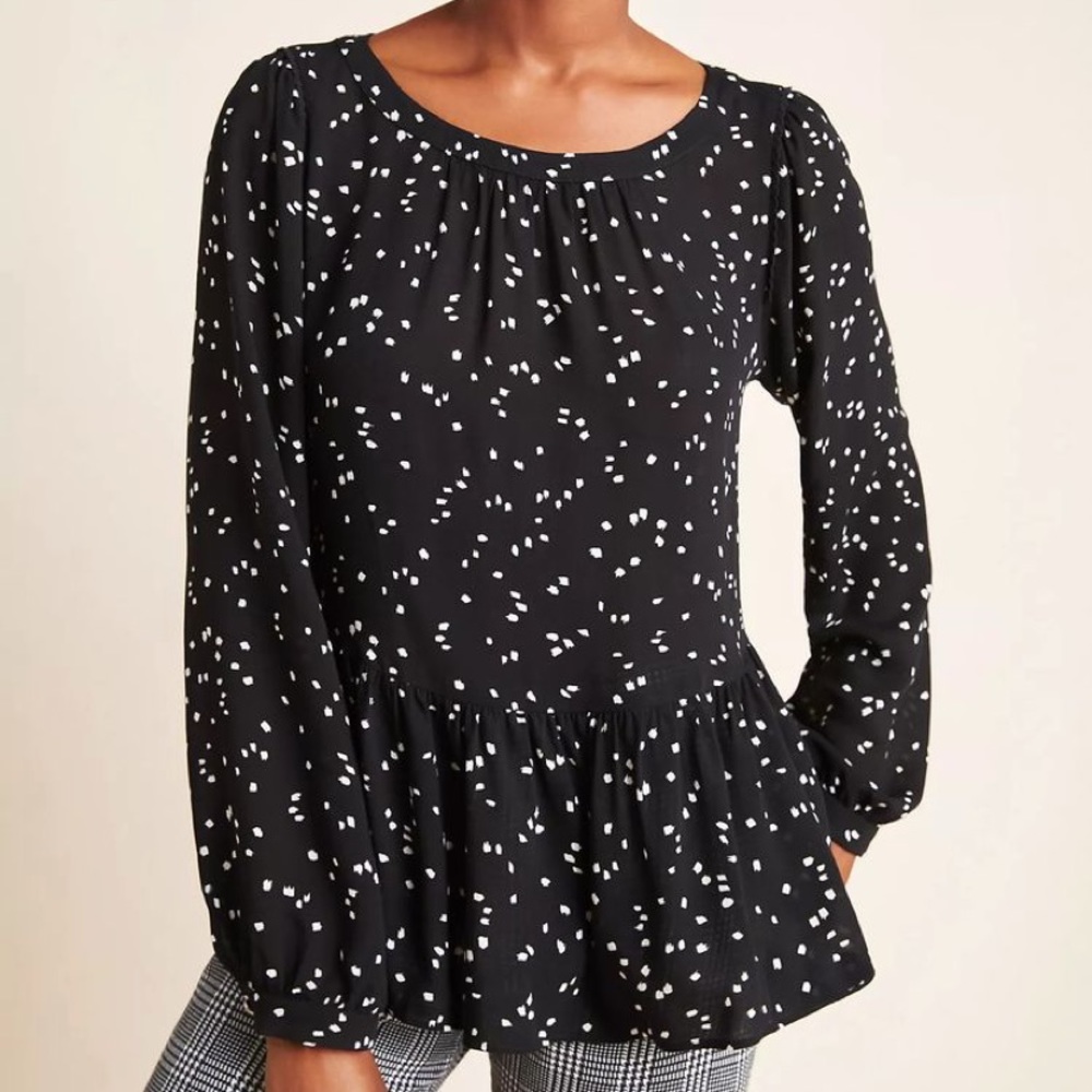 Anthropologie Maeve Cheyenne Peplum Blouse top new